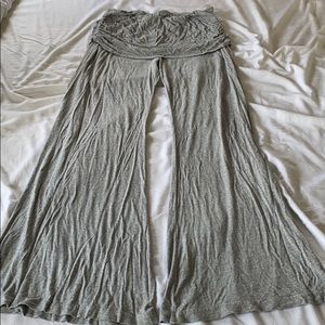 Hard tail wide leg skirted pants